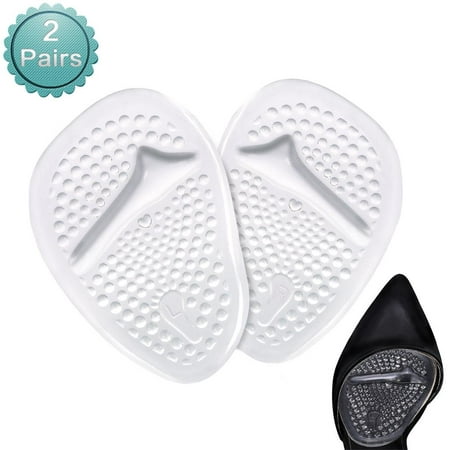 LAFGUR Rubber Adhesive Sole Protector Grips Nonslip Cushion Heel Replacement Pad Prevention Non No Skid - 2 Pairs Anti-slip Shoe Pads Inserts Gel Forefoot Insoles for