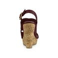 thumbnail image 2 of BLISSFUL STEP Women's Sandals Platform Heels Ankle Strap Wedges Sandals Burgundy 7, 2 of 7