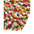 thumbnail image 6 of Unique Loom Felt Ball Collection Area Rug - Cloud (5' Round Multi/Blue), 6 of 13