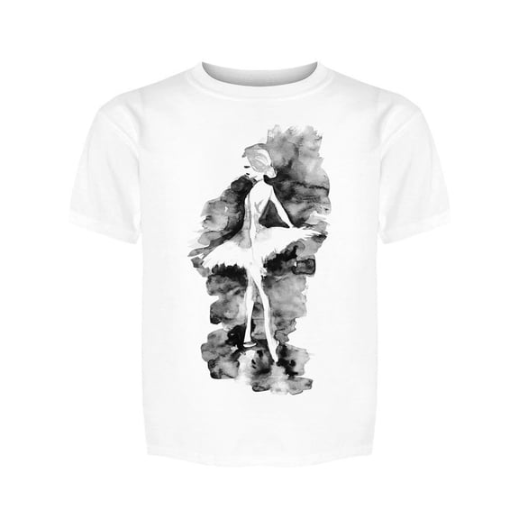White Watercolor Ballerina Tee Girl's -Image by Shutterstock