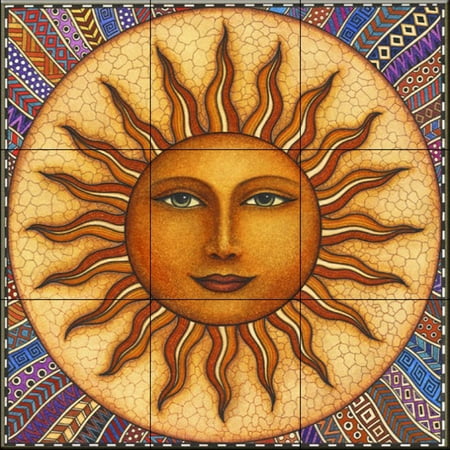 - Ceramic Tile Mural - Celestial Sun - by Dan Morris - Kitchen backsplash / Bathroom shower