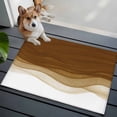 thumbnail image 3 of Ombre Waves Entryway Rug 2'x3'&nbsp; Non Slip Front Door Mats, Abstract Art Gradient Brown Modern Entrance Rugs Indoor Outdoor Carpet, Washable Floor Mats Small Area Rug for Bedroom Kitchen, 3 of 8