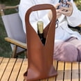 thumbnail image 5 of Leather Wine Bag Wine Bottle Holder Champagne Hand Bag Gift Bag for Christmas Wedding Travel Birthda, 5 of 5