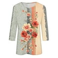 thumbnail image 5 of CYMMPU Blouses for Women Dressy Casual Crew Neck Tunic Tops Spring Tops Fall Trendy Shirts Floral Printed 3/4 Sleeve Loose Fit Lightweight Basic Tees Pink M, 5 of 5