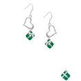 thumbnail image 2 of Delight Jewelry Silvertone Small 3-D Green Present with Bow Open Heart French Earrings, 2 of 4