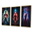 thumbnail image 3 of Designart "Ethereal Body Glowing Light Awakening II" Robot Framed Wall Art Set Of 3 - Blue Modern Frame Canvas Set For Living Room Decor, 3 of 6