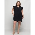 thumbnail image 4 of Plus Size V Neck Cap Sleeve Pocket Mini Dress, 4 of 6