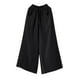 thumbnail image 4 of Pantalones palazzo de algodón y lino de cintura alta para mujer, con bolsillos, pantalones informales para estar por casa., 4 of 4