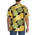 thumbnail image 5 of Naloa Bee honey Men's Loose Fit Cuban Collar Short-Sleeve Shirt with Button-down and Chest Pocket for Everyday Wear Outings - XX-Large, 5 of 7