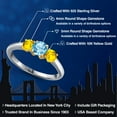 thumbnail image 2 of Gem Stone King 925 Silver and 10K Yellow Gold Swiss Blue Topaz and Yellow Sapphire Engagement Ring for Women | 1.37 Cttw | Round 5MM | Gemstone November Birthstone | Size 5, 2 of 6