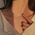 thumbnail image 4 of Herringbone Choker Necklace Set Double Layer Snake Chain Herringbone Chain Necklace Layering Necklace Set Cuban Chain Necklace for Women, 4 of 7