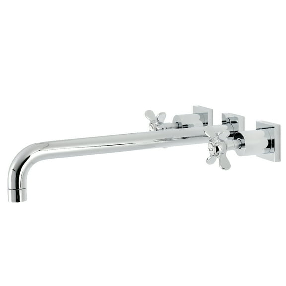 Kingston Brass KS6041BEX Essex Two-Handle 3-Hole Wall Mount Roman Tub Faucet in Polished Chrome
