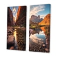 thumbnail image 3 of Designart "Zion National Park Utah Red Rock Wilderness" Utah Wall Art Set Of 2 - Grey Landscapes Wall Decor Set Of 2, 3 of 7