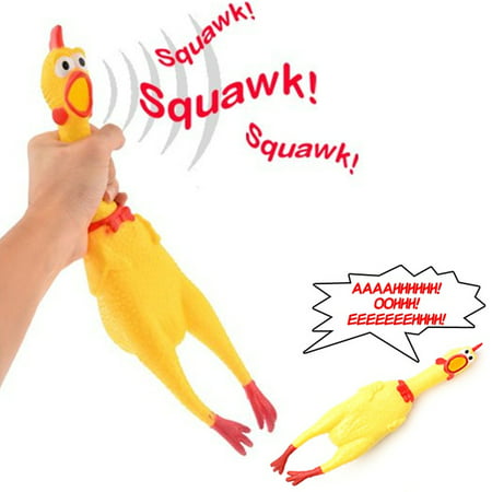 Fun Pet Dog Puppy Shrilling Rubber Chicken Chew Sound Squeeze Screaming Toy