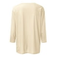 thumbnail image 6 of Womens Fashion Tops Women's V-neck 3/4 Sleeve Solid Color Top, 6 of 9