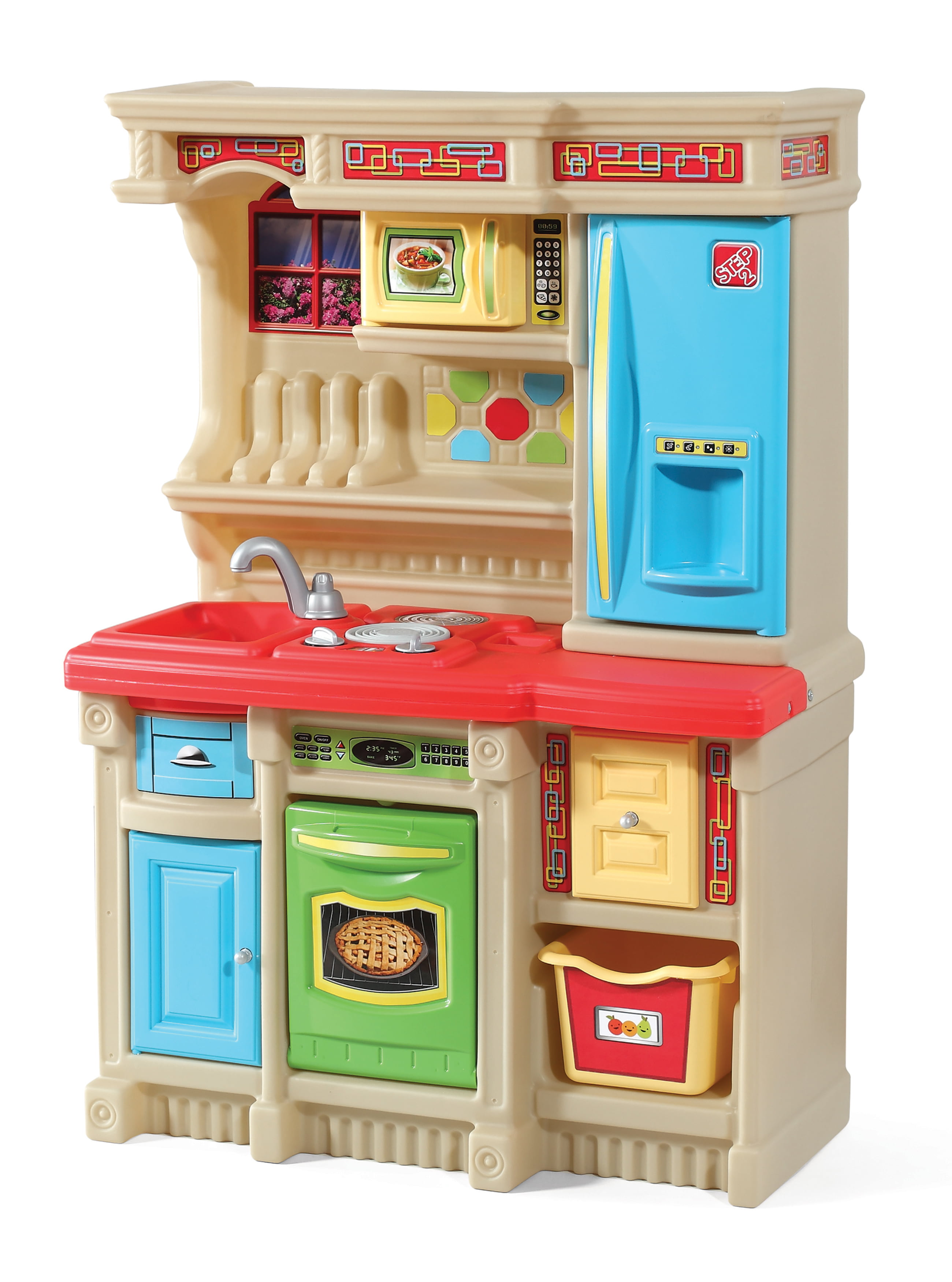 Step2 Lifestyle Custom Play Kitchen with 20 Piece Accessory Play Set - Brights - Walmart.com