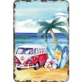 thumbnail image 1 of Placa de Metal Vintage de hierro, autobús de la paz, pintura Rectangular, Arte de la pared Decoración, 20x30cm, 1 of 9