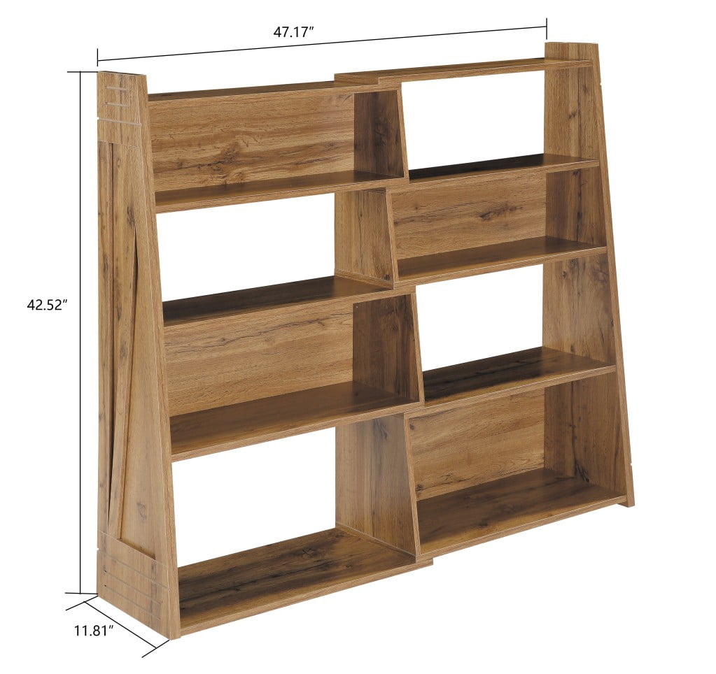 Expandable Bookshelf, 4-Tier 2-Piece L-Shaped Adjustable Bookcase, Up to 47" Wide Modular Storage Shelf for Wall Corners, Living Room, Bedroom & Small Spaces, White