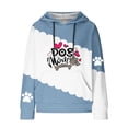 thumbnail image 4 of Womens Hooded Sweatshirt Cute Dog Paw Heart Print Hoodies with Front Pocket Sweatshirts Waffle Knitted Sweatshirts Loose Casual Long Sleeve Tops Hooded Outwear, 4 of 4