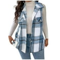 thumbnail image 2 of Xdegoge Women's Flannel Plaid Vest Sleeveless Button Dwon Dressy Casual Fashion Jackets with Pockets, 2 of 6
