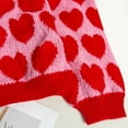 thumbnail image 4 of Womens Valentines Sweater Sweet Heart Crewneck Knit Sweater Long Sleeve Cute Jacquard Pullover Top Winter Red M, 4 of 9
