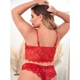 thumbnail image 2 of Plus Size Floral Lace Scallop Trim Bralette Frenchy Wireless Lingerie, 2 of 4