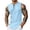 Blue, variant on Men's Cotton Linen Tank Top Stand Collar Oblique Button Sleeveless Shirt Slim Fit Muscle Casual Retro Summer Tops for Daily Vacation Wear,S
