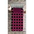 thumbnail image 3 of Ambesonne Hot Pink Quilted Bedspread Set 2 Pcs, Symmetric Spots Retro, Twin Size, Hot Pink Black, 3 of 3