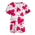 thumbnail image 4 of TIMIFIS Hauts de Blouse pour Femmes, Manches Courtes, Col en V, Imprimé, avec Poches, P, 4 of 5