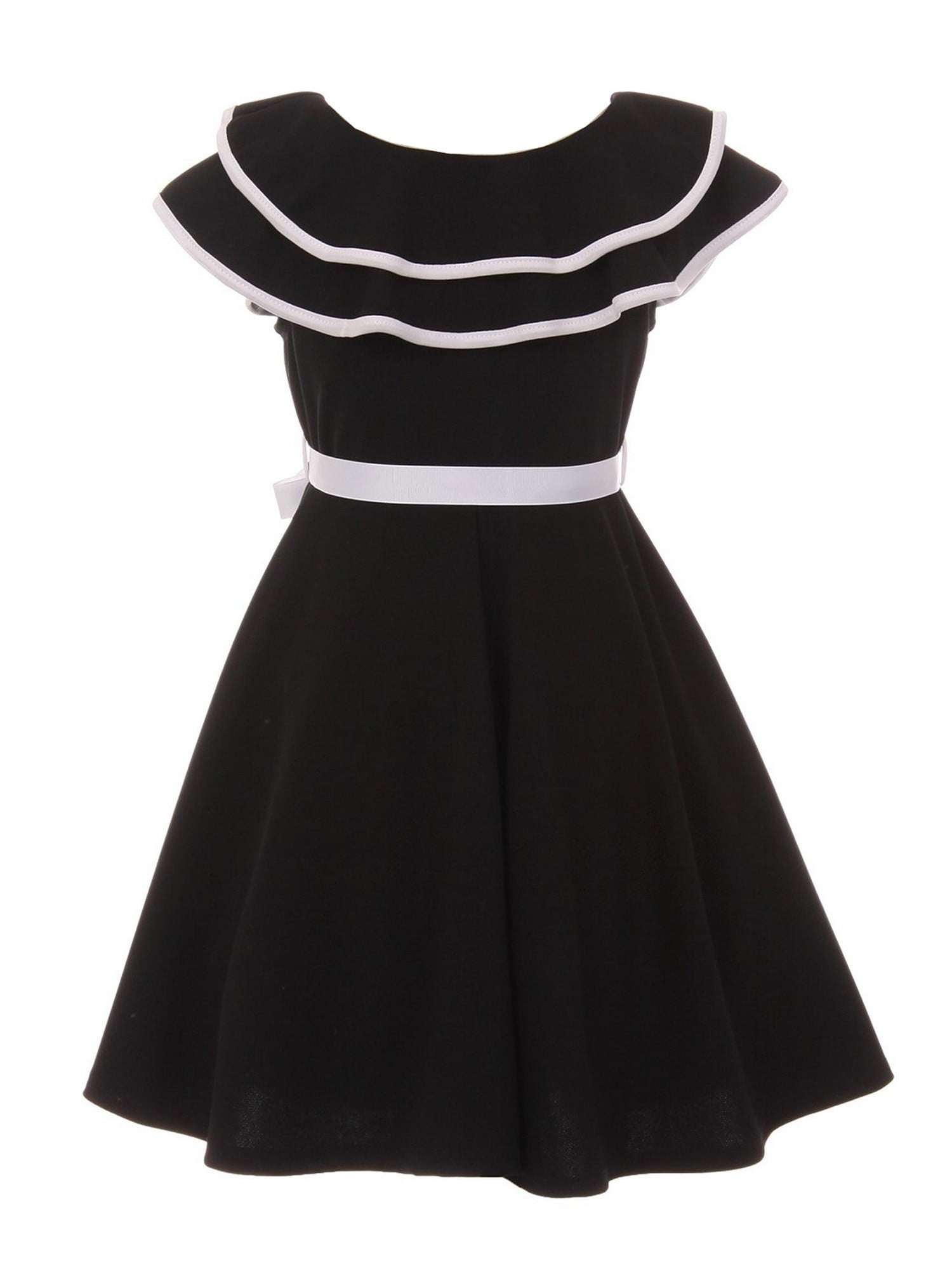 girls black floral dress