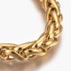 thumbnail image 2 of 1 pulsera de cadena de trigo de acero inoxidable 304, adorno de pulseras con cierre de langosta, pulseras doradas decorativas., 2 of 3