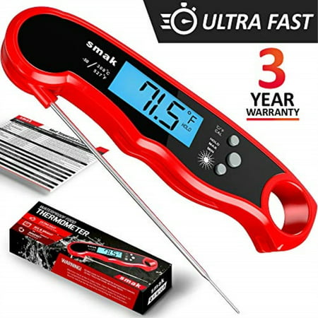 Digital Instant Read Meat Thermometer - Waterproof Kitchen Food Cooking Thermometer with Backlight LCD - Best Super Fast Electric Meat Thermometer Probe for BBQ Grilling Smoker Baking