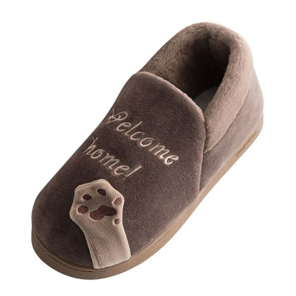 XZNGL Indoor Slippers Cat Door Indoor Men Winter Home Slippers Cartoon Cat Non-Slip Warm Indoors Bedroom Floor Shoes