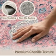 thumbnail image 6 of ODIKA 6'x9' Oushak Vintage Medallion Trellis With Distressed Floral Scroll Border Washable Area Rug None for Family Room, Living Mater Bedroom, Non-Slip, Easy Care, 6 of 7