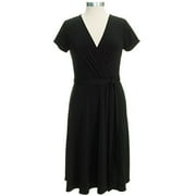 Angle View: Women's Jersey Faux-Wrap Dress