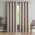 thumbnail image 4 of Warm Home Designs 1 Pair of 54 x 84 Beige Ivory Blackout Curtains with Embossed Textured Damask Pattern. EV Ivory 2x54x84, 4 of 6