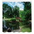 thumbnail image 3 of Ambesonne Nature Shower Curtain, Japanese Garden Lake, 69"Wx70"L, Green Blue, 3 of 5