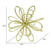 (4 pack) Mainstays 6in x 6in Contemporary Metal Floral Tabletop Orb, Gold