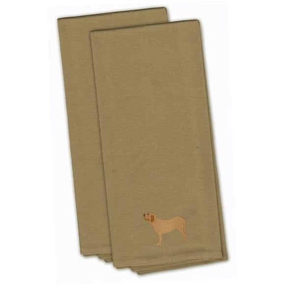 Carolines Treasures BB3479TNTWE Fila Brasileiro Tan Embroidered Kitchen Towel - Set of 2
