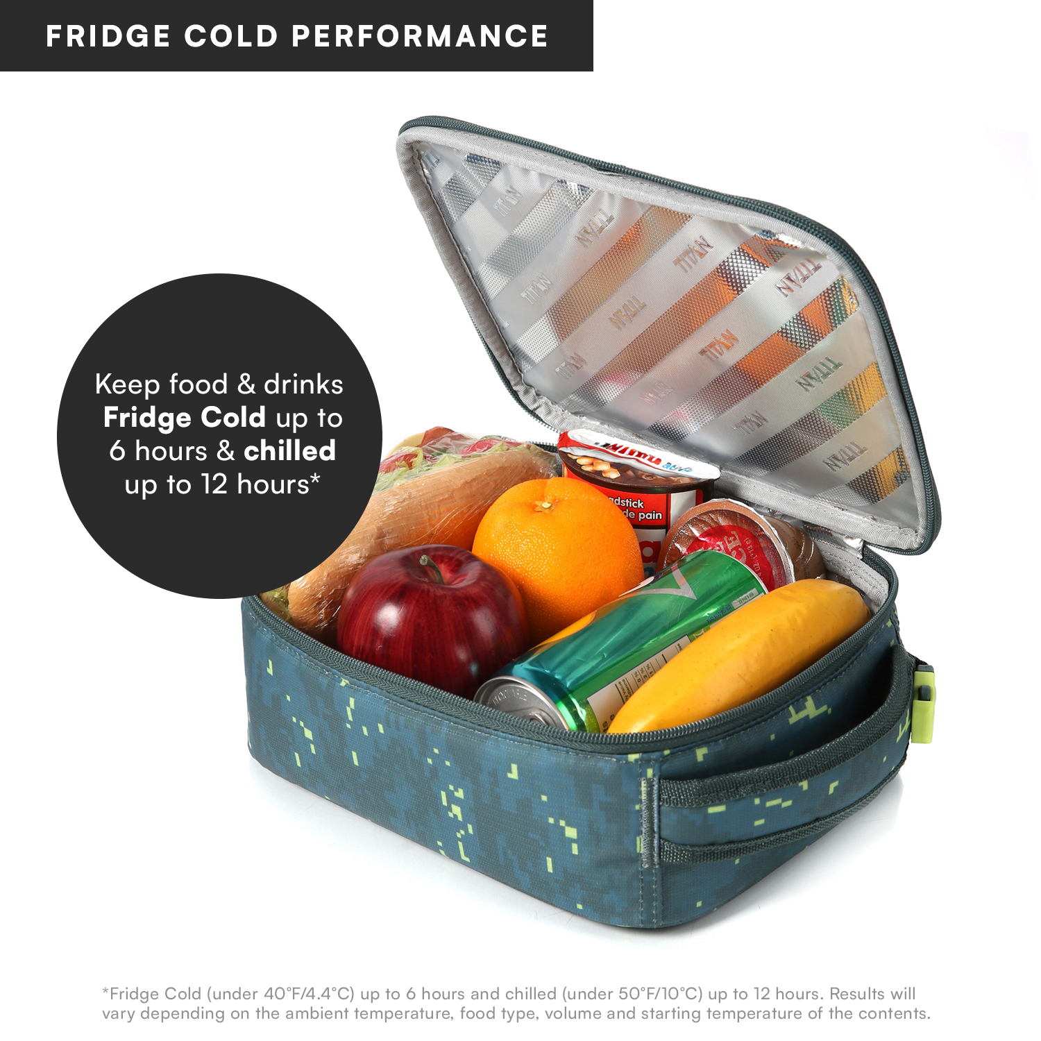 Titan by Arctic Zone Fridge Cold Insulated Lunch Box with Reusable Ice Walls - Pixel Camo