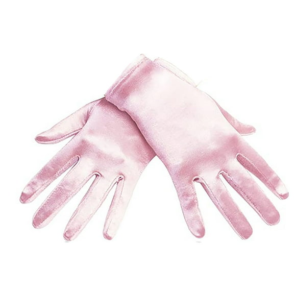 ZQUUVOU Women's Bridal Satin Gloves Long Length Vintage Wedding Accessory Opera Bridal Evening Party Prom Gloves Pink