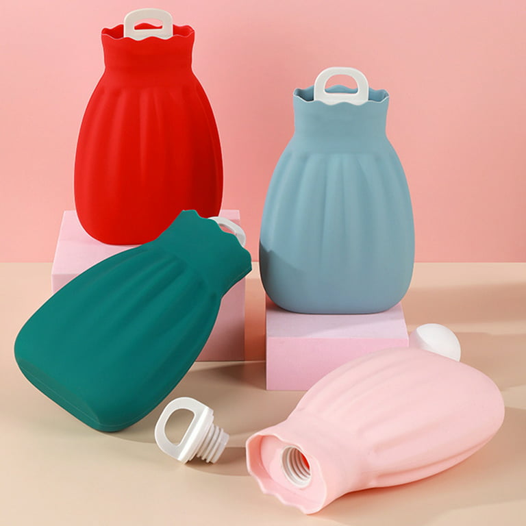 SunSunrise Mini Hot Water Bottle Lucky Bag Shape Explosion Proof Solid  Color Relieve Stress Silicone Hot Water Bag for Gifts
