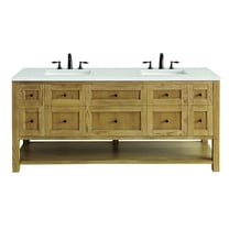 James Martin Vanities 72" Double Vanity, Light Natural Oak w/ 3 CM Lime Delight Top
