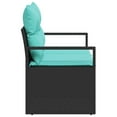 thumbnail image 4 of vidaXL 2-Seater Garden Sofa with Cushions Black Poly Rattan, 4 of 6