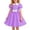 Purple, variant on Kids Lapel 50s Dress for Girls Vintage Retro 1950s Polka Dot Dress for Girls 50's Rockabilly Short Sleeve Swing Dress