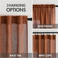 thumbnail image 4 of Burnt Orange Linen Curtains 84 Inches Length for Bedroom Living Room, Soft Linen Textured Window Drapes Terracotta Rust Fall Decor Semi Sheer Light Filtering, 4 Panels, 4 of 5
