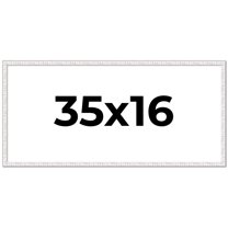 35x16 Frame White Real Wood Picture Frame Width 0.75 inches | Interior Frame Depth 0.5 inches |