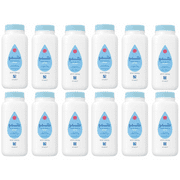 Johnson's Baby Naturally Derived Cornstarch Baby Powder with Aloe and Vitamin E for Delicate Skin, Hypoallergenic and Free of Parabens, Phthalates, and Dyes for Gentle Baby Skin Care, 1.5 oz., 12 Pack