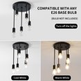 thumbnail image 3 of HALIGATE 5-Light Farmhouse  Ceiling Light Semi Flush Mount for House, Black Hallway Light Fixtures Kitchen Ceiling Light Fixtures for Living Room Foyer, E26 Base, 3 of 8