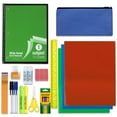 thumbnail image 3 of 30 Piece Stationary Kit with 1 Spiral Notebook, 5 Pens, 5 Pencils, 5 Crayons, 3 Folders, 3 Erasers, 2 Text Brighteners, 2 G. Sticks, 1 Scissor, 1 Ruler, 1 Sharpener & 1 Soft Pencil Case, 3 of 3